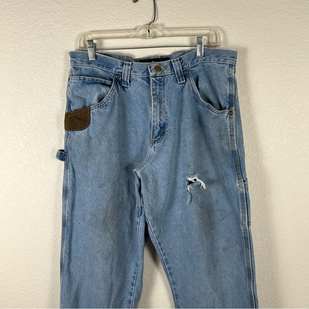 Wrangler Riggs, Men’s 34x32 utility work wear distressed carpenter jeans 90’s